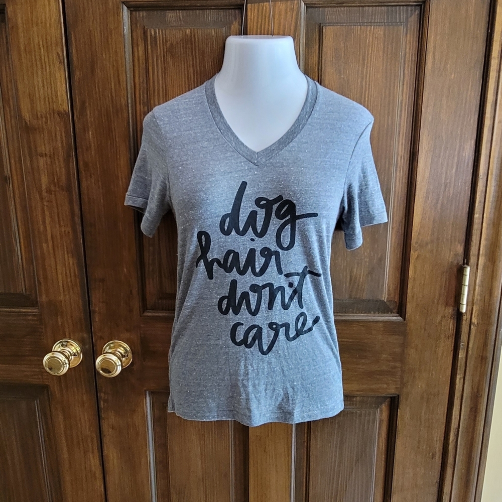Alternative Earth Black & Gray Sz XS Tee Shirt P2P 16.5 L 19 Dog Hair Don't Care